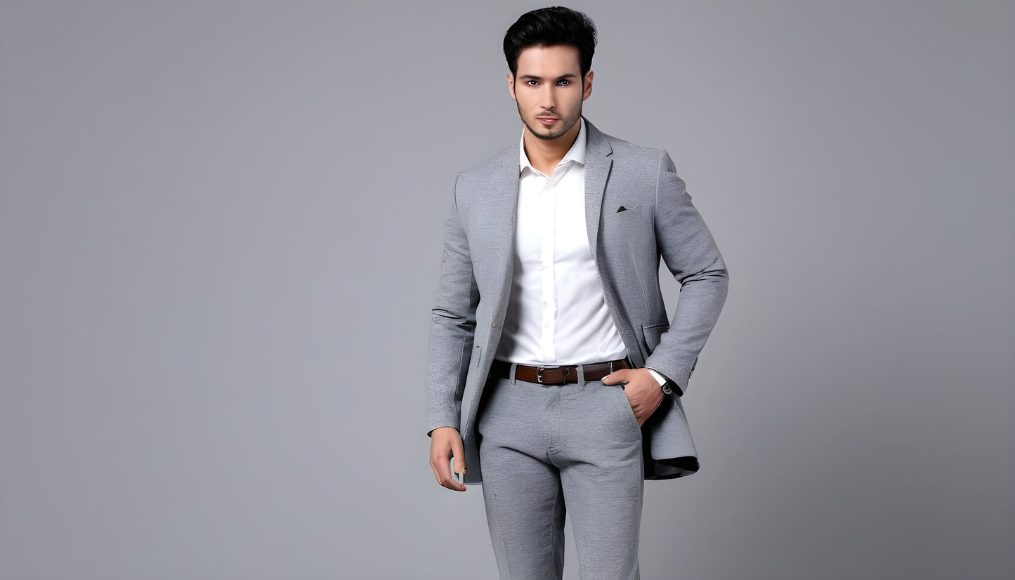Mens Grey Suit | Grey Formal Suit | Business Suit | 2pcs Suite ( Shirt Not Include ).