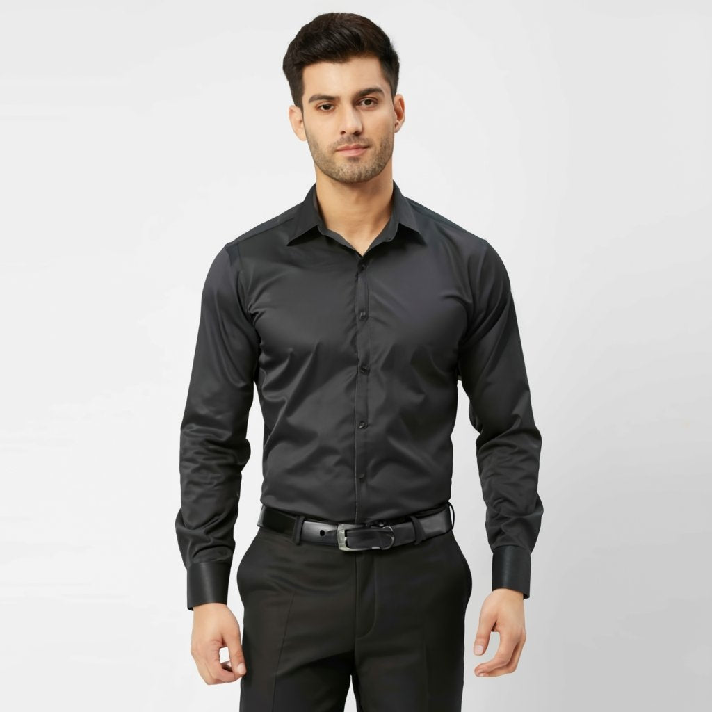 NOHAFAB Black Shirt | Formal & Party Wear | Regular Slimfit.