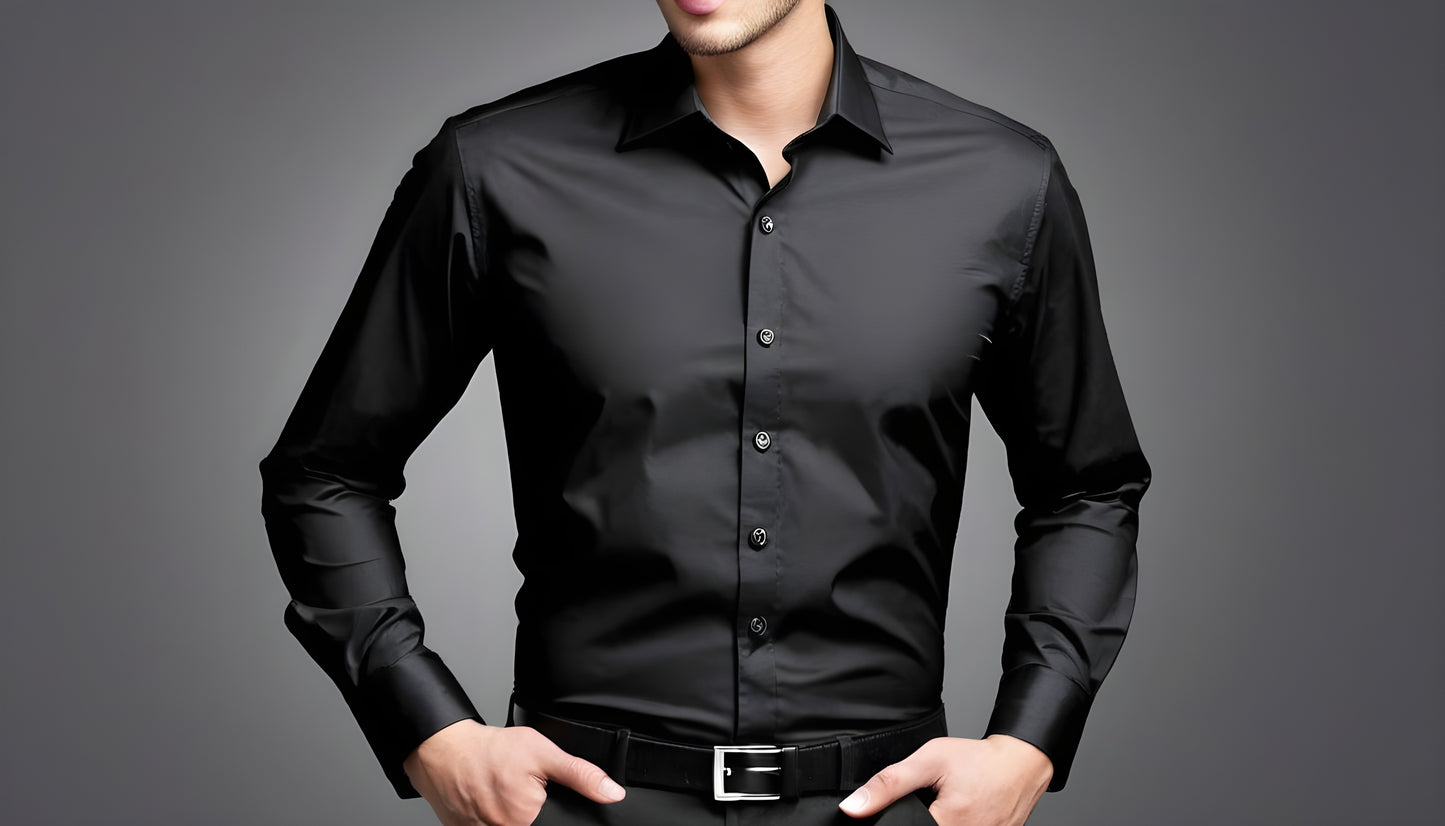 NOHAFAB Black Shirt | Formal & Party Wear | Regular Slimfit.